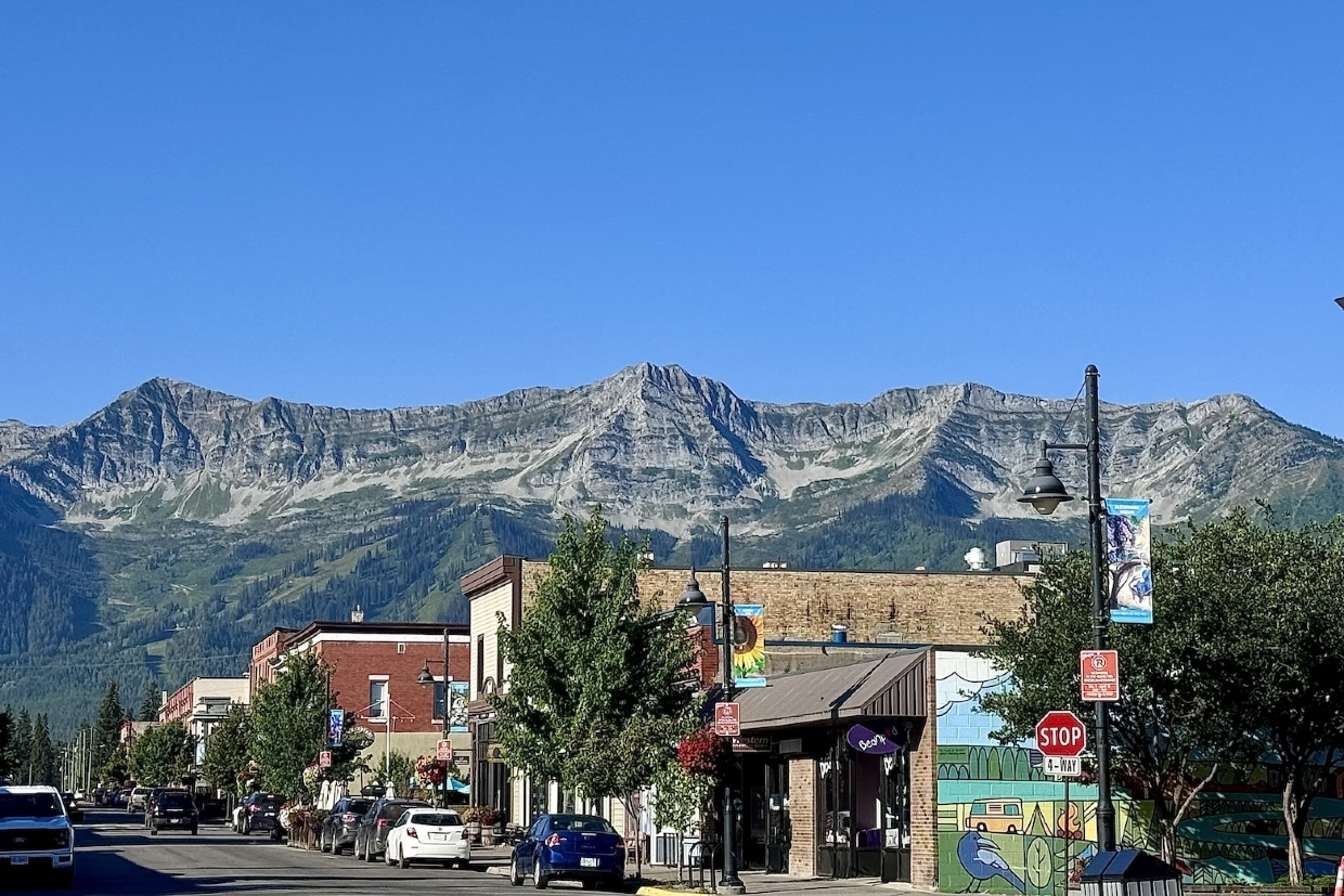 Historic Downtown Fernie, looking South. 9.05am, Wednesday, August 13th, 2025.