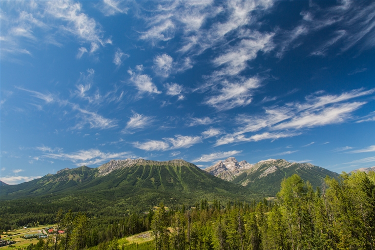 Encompassed by mountain views on the Elk Valley Trail through Fernie Encompassed by mountain views on the Elk Valley Trail through Fernie