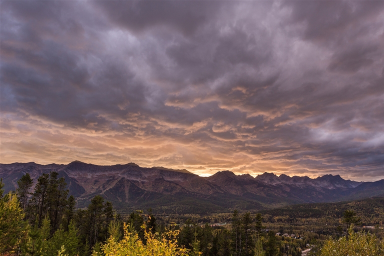 Cloudy evening over Fernie - Fall Season