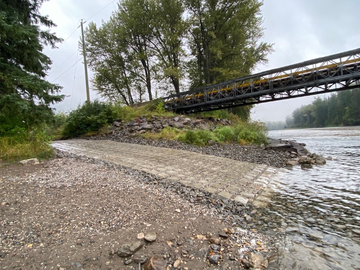 New boat launch ramp at Morrissey on the Elk River