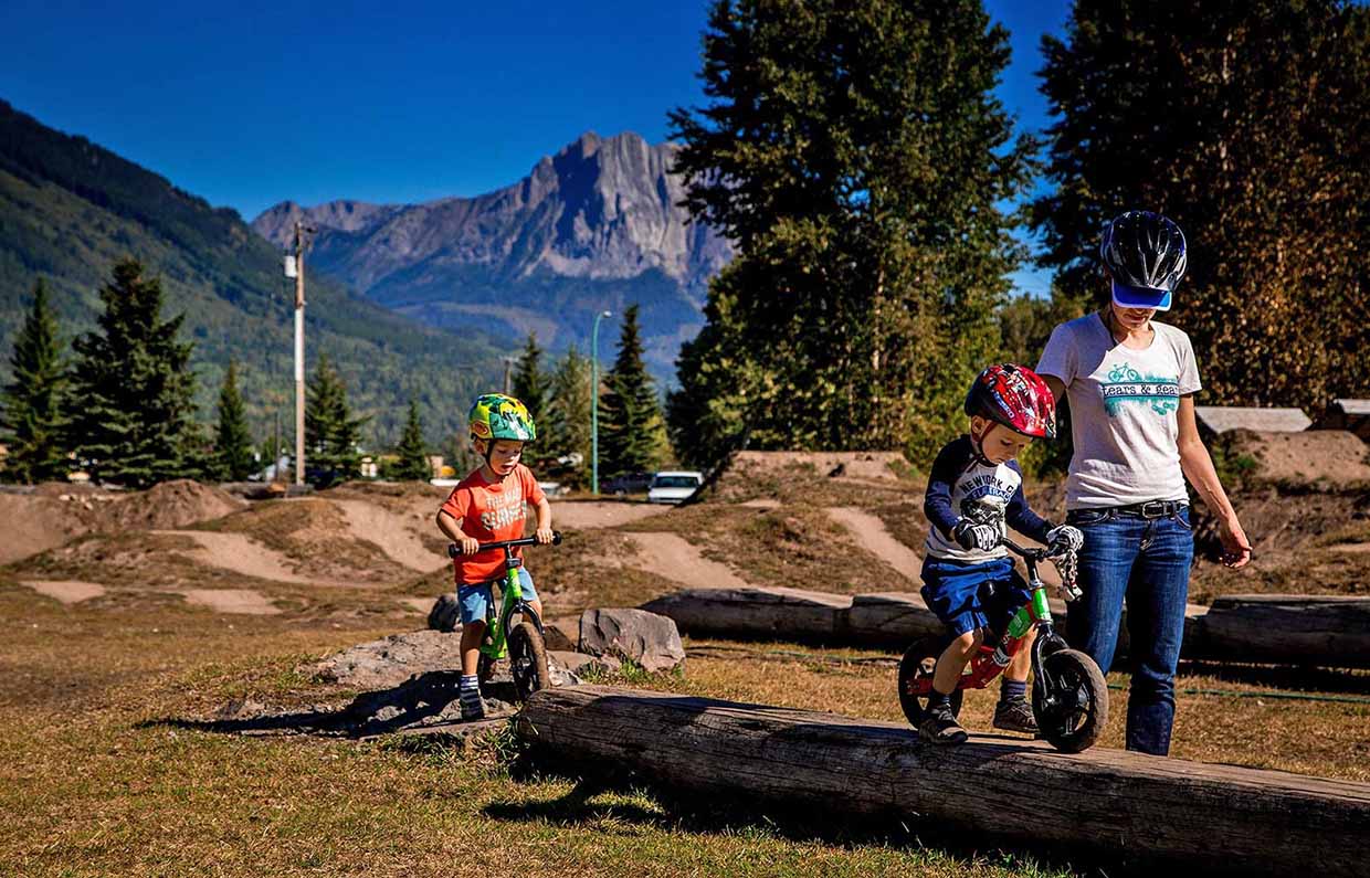 The dirt jump park is a great place for all ages.